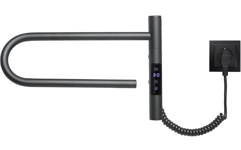 Полотенцесушитель Gloss & Reiter электрический SMART E2.L.39x25.R1.Таймер. Myap чёрный